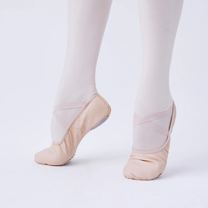 Women Leather Ballet Shoes Ballet Dance Slippers Kids Girls Split Sole Leather Shoes for Dancing