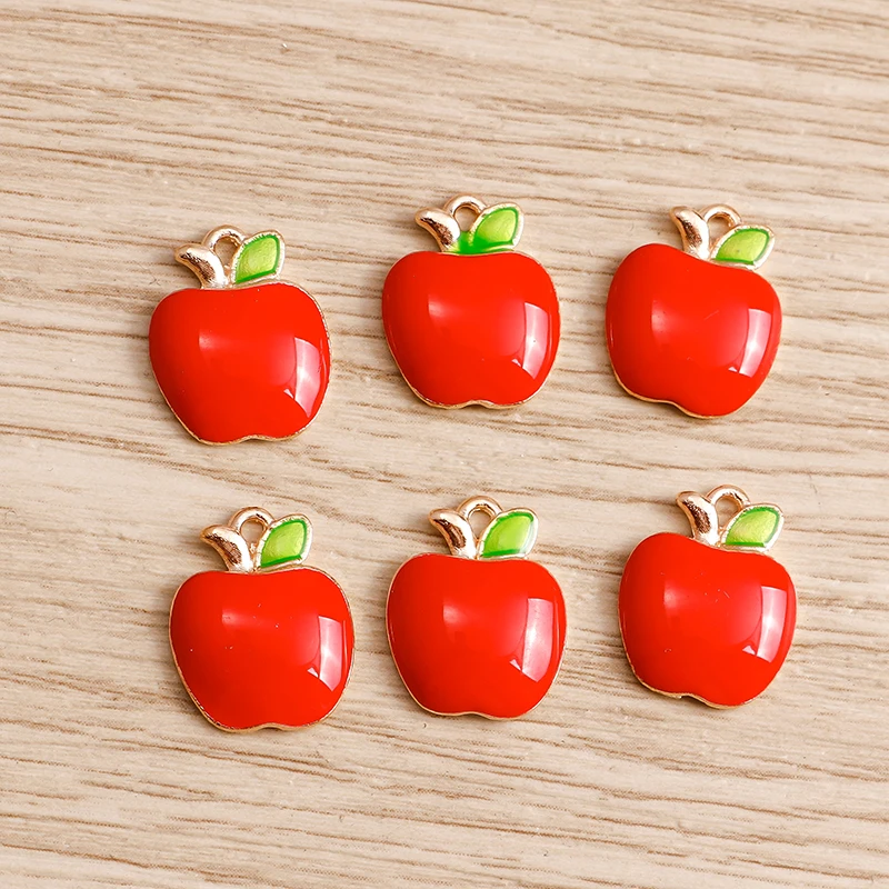 10 teile/los Nette Emaille Charms für Ohrringe Anhänger Halskette Obst Erdbeere Wassermelone Ananas Charms DIY Armband Schmuck – Detail 6