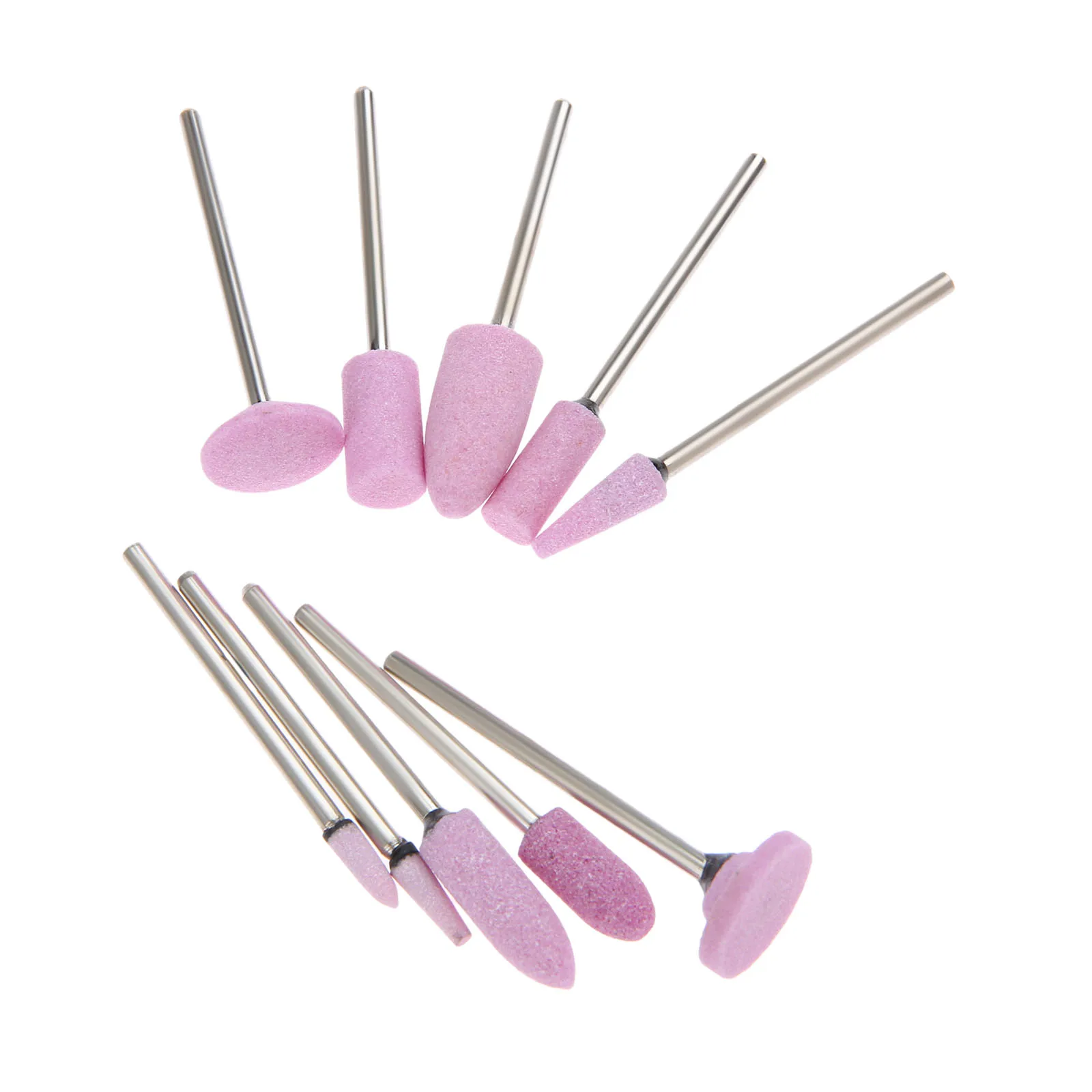 10Pcs Dremel Accessories 2.35mm Shank Red Buffing Polishing Grinding Head Wheel for Mould Finish Polish Grinder Rotary Tool