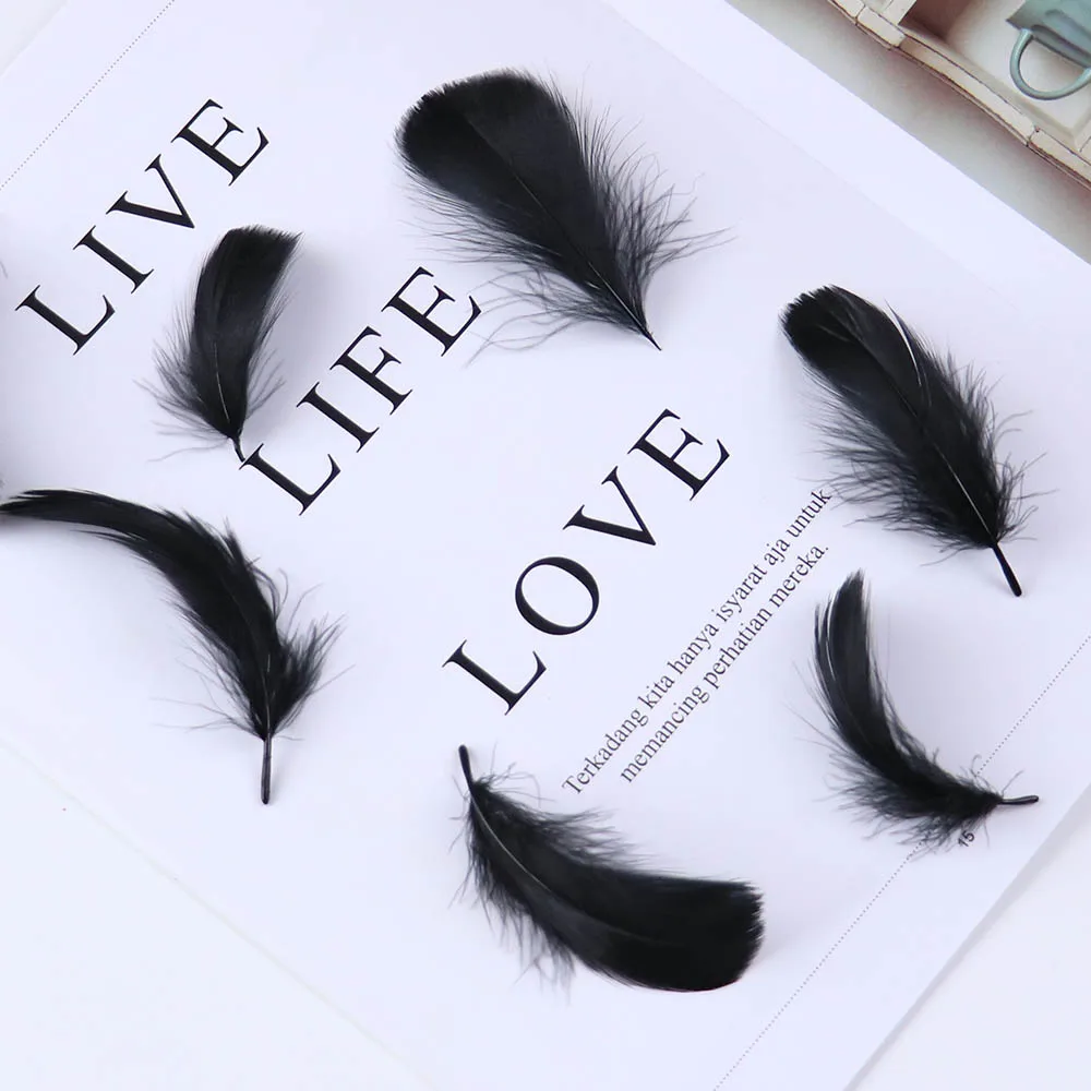50PCS Natural Goose Feather 5-8cm DIY Jewelry Accessory Feathers for Crafts Wedding Dress Party Decoration Plume Dream Catcher