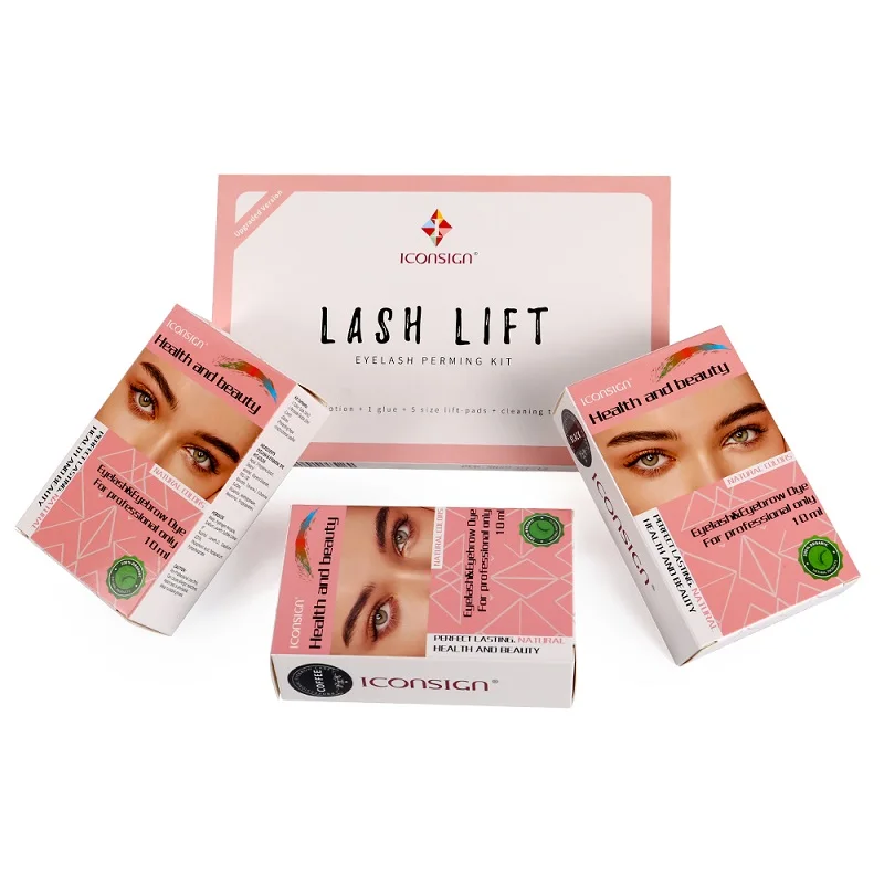 Icon sign verbesserte Lash Lift Kit und Lash Brow Dye Tint Kit zusammen Wimpern Lifting Brow Dye Tint Augen Make-up Tools Drops hipping