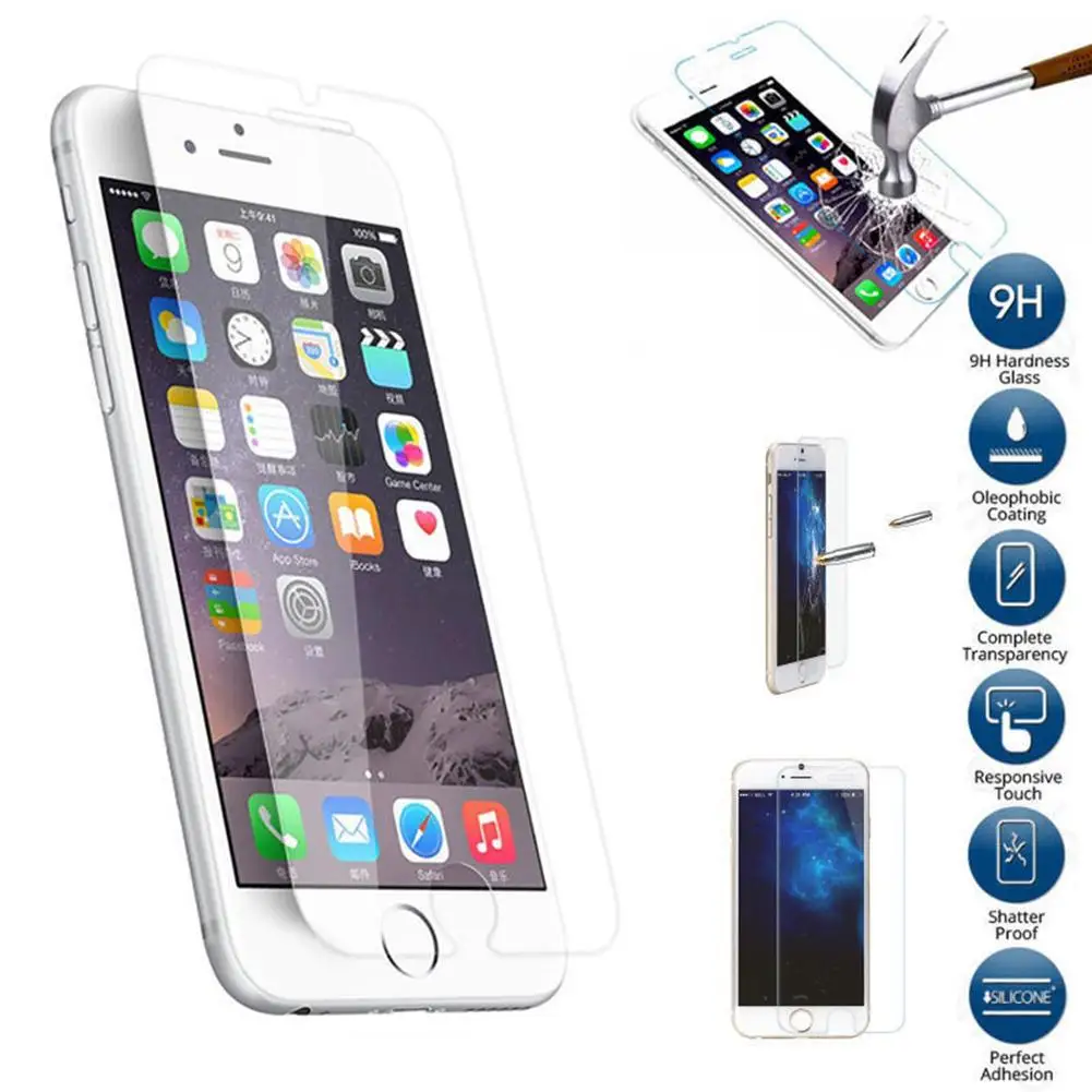 HOT SALES！！！New Arrival 2.5D 9H Premium Real Tempered Glass Film Flat Screen Protector Guard for iPhone