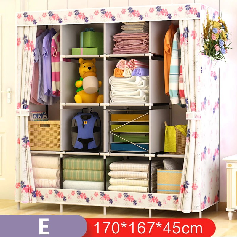 Large Wardrobe Cloth Wardrobe Fabric Closet Clothing Storage Cabinet Dustproof Wardrobe Bedroom Furniture Closet  Storage Cubes