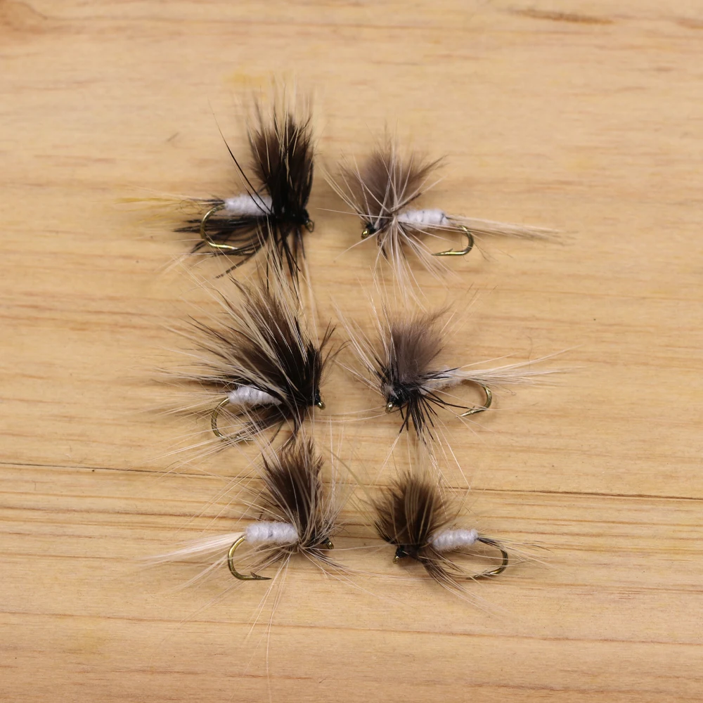 ICERIO 8PCS 16PCS Grey Mosquito Mayfly Dry Flies Trout Fly Fishing Lures #14