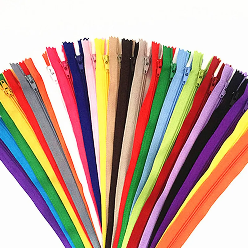 10pcs 15-60cm (6-24 Inch) Nylon Coil Zippers Tailor Sewer Craft Crafter\'s & FGDQRS (20 colors)