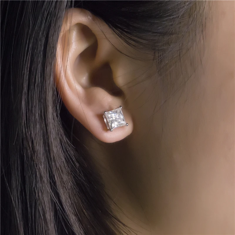 JOVOVASMILE 1pair Real 0.5-1 Carat D Color Moissanite Stud Earrings For Women 100% 925 Sterling Silver Sparkling Wedding Jewelry