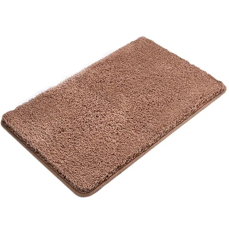 

1pcs Home Bath Mat Solid Color Bathroom Carpet Water Absorption Non-slip Washable Rug Toilet Floor Mat for Kitchen Bedroom