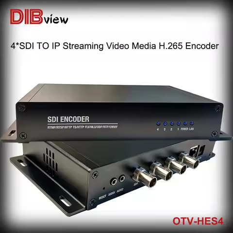 H265 HEVC H264 Streaming IPTV 4 Channel HD SDI TO IP SRT RTMP RTSP UDP HLS HTTP 4K Video Mini Digital Encoder For Hotel Facebook