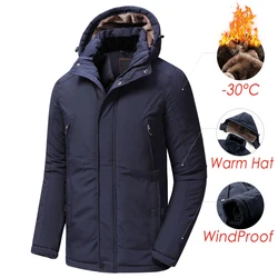 Veste Parka Imperméable à Capuche pour Homme, Manteau Long et Décontracté, avec Poches, Nouvelle Collection Hiver 2021, 46-58