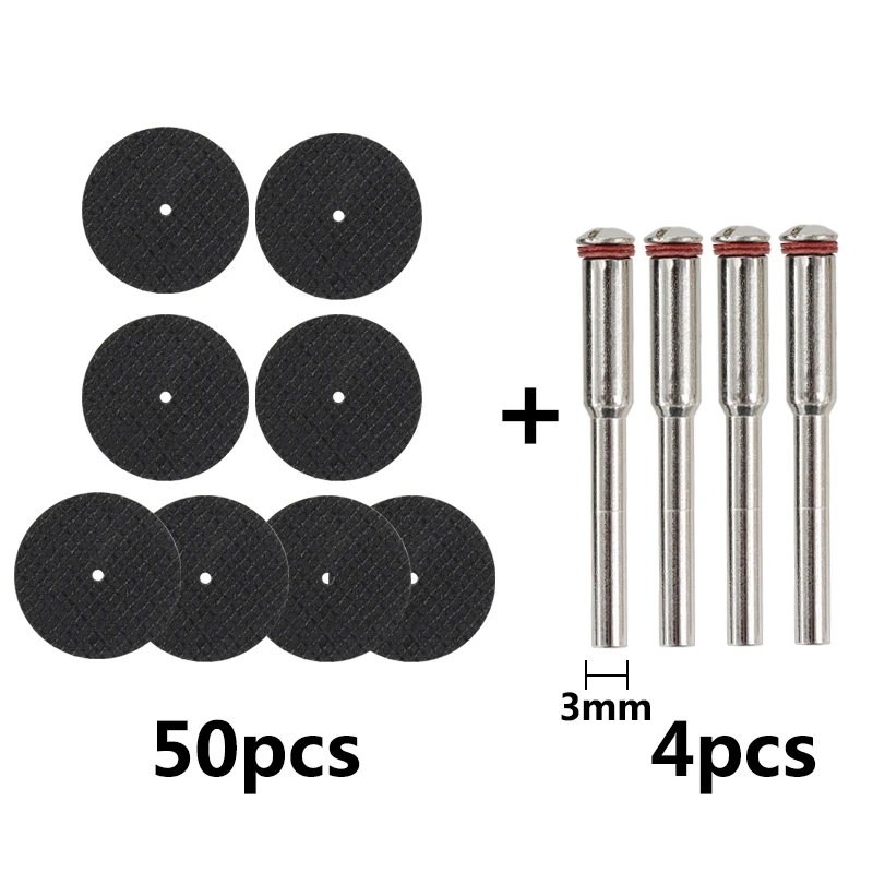 54pcs Abrasive Cutting Disc Set with Mandrels 32mm Cut Off Wheels Disc For Dremel Grinder Rotary Tools Mini Drill Grinding Wheel