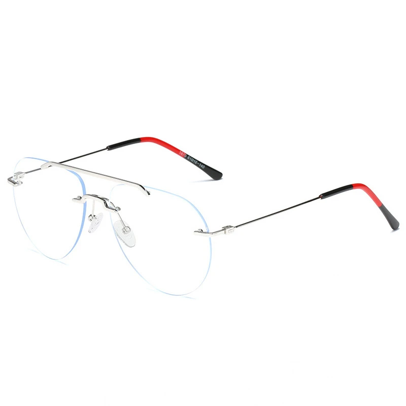 YIMARUILI Fashion Ultralight Pilot Men\'s Rimless Glasses Retro Trend Big Size Optical Prescription Eyeglasses Frame Women 1870