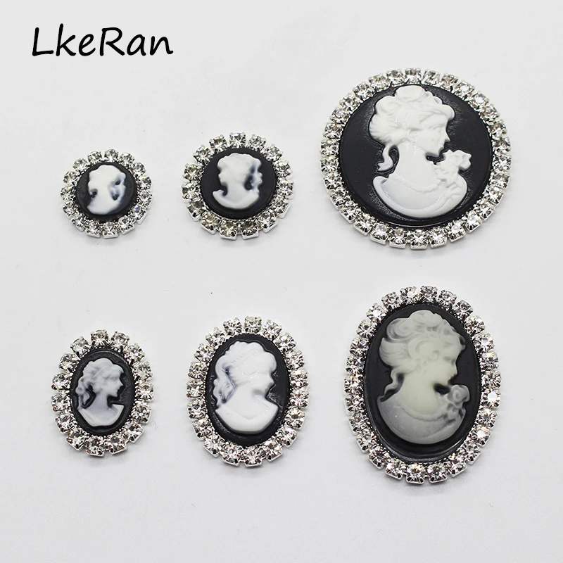 

LkeRan 10pcs/Lot Fashion Beauty Head Buttons Multiple sizes Wedding Decoration Button Sewing Crystal Diy Accessories Wholesale