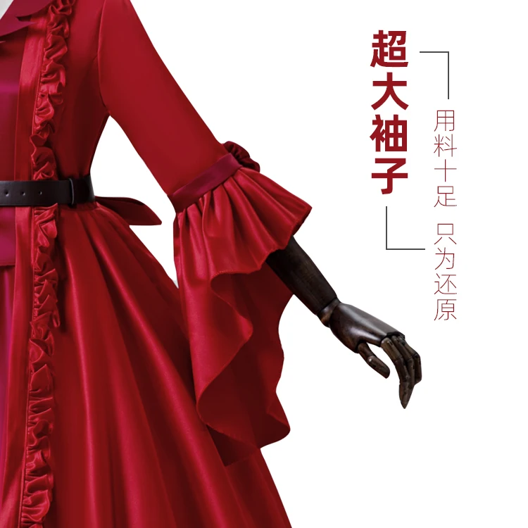 COS-HoHo Anime Identity V Marie Bloody Queen European Style Red Dress Uniform Cosplay Costume Halloween Role Play Suit For Women