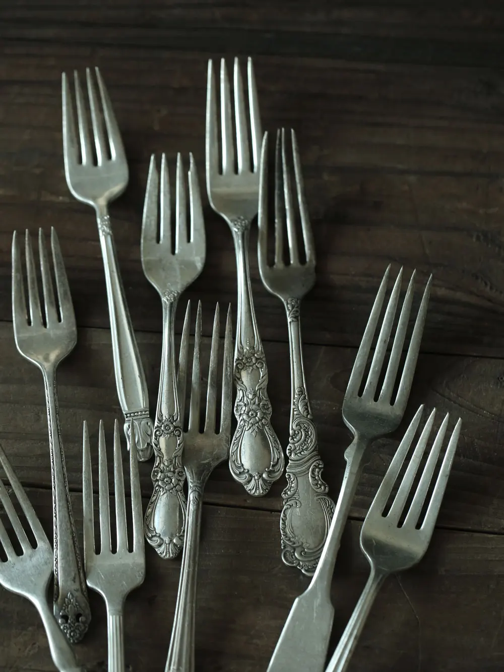 Old Forks Secondhand Used Vintage Tableware Rustic Style Food Photography Props