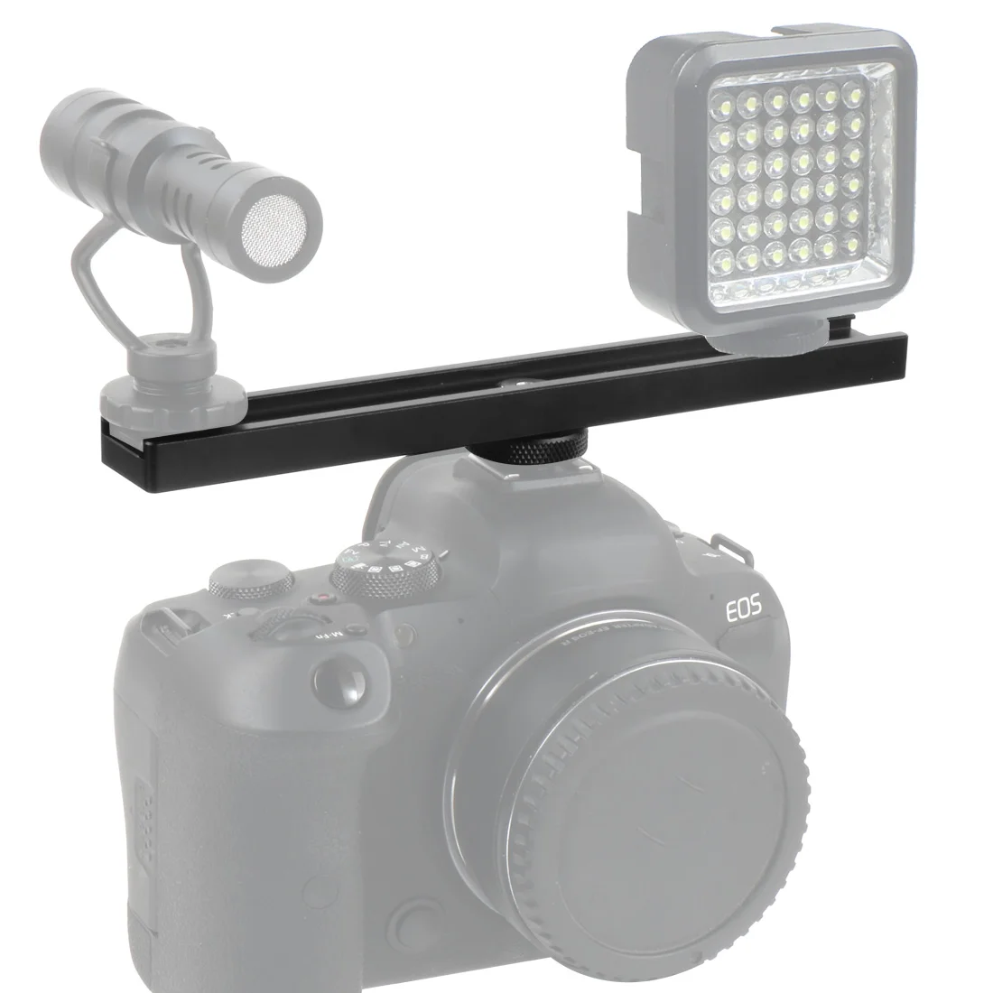 Cold Shoe Mount Adapter Extension Bar Bracket Stand for Camera Mobile Phone Vlog Video Light Triple Hot Shoe Plate Mount
