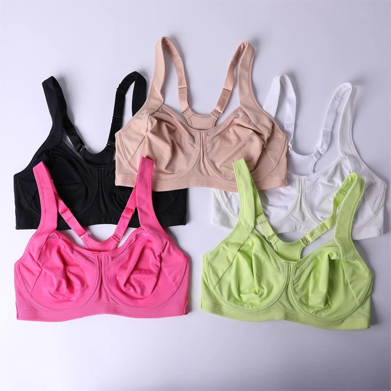 Sports Bra For Women Push Up Active Bralette Solid Underwire Full Cup Brassiere Female Workout Lingerie 34 36 38 40 42 B C D DD