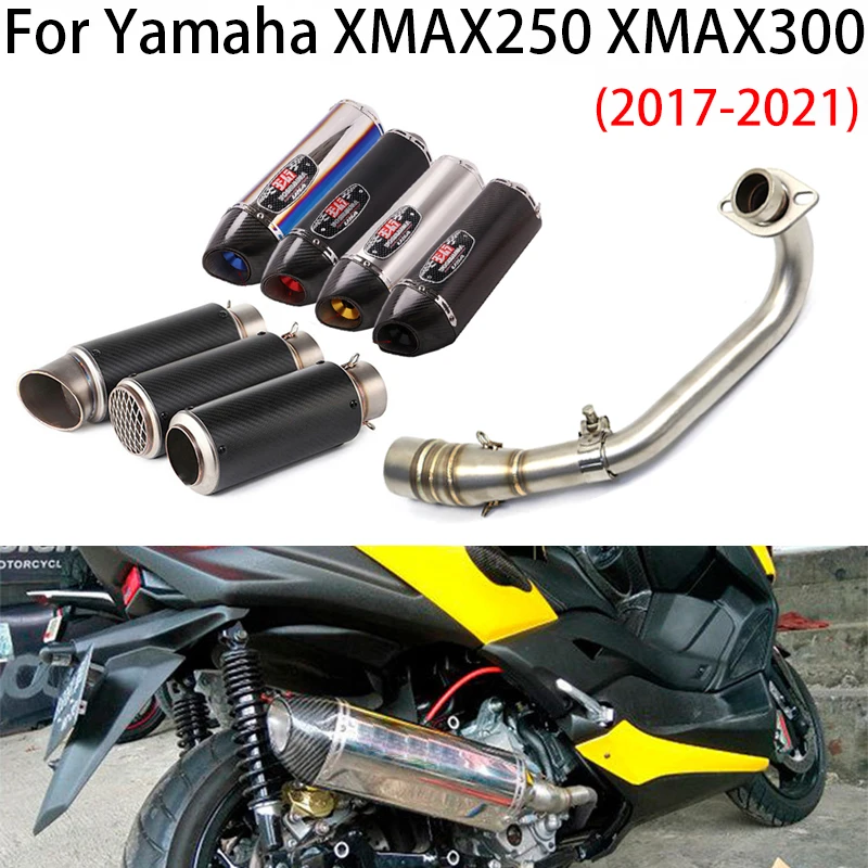 

Motorcycle Exhaust Front Pipe Muffler Middle Link Connect For Yamaha XMAX250 XMAX300 2017-2021 Motocross DB Killer Dirt Bike