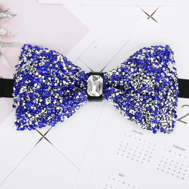 Diamond Black Red Bow Tie Men For Rhinestone Collar Men Bowtie Crystal Chaton Super Cool Luxury Wedding Party Bow ties Butterfly