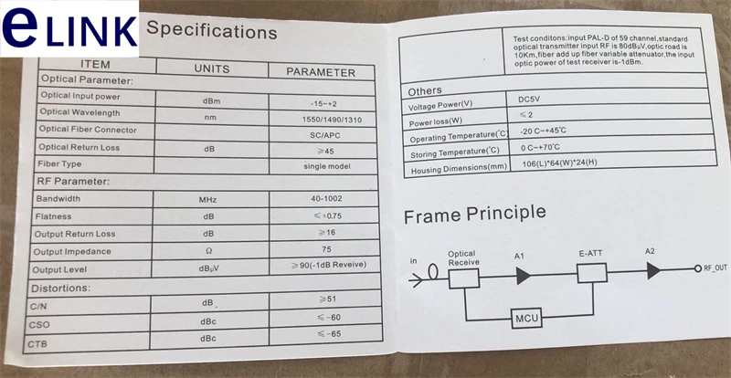Receptor óptico de doble salida FTTH con función AGC, fibra SC/FC PC APC para el hogar, envío gratis, FTTHELINK, 5 uds.