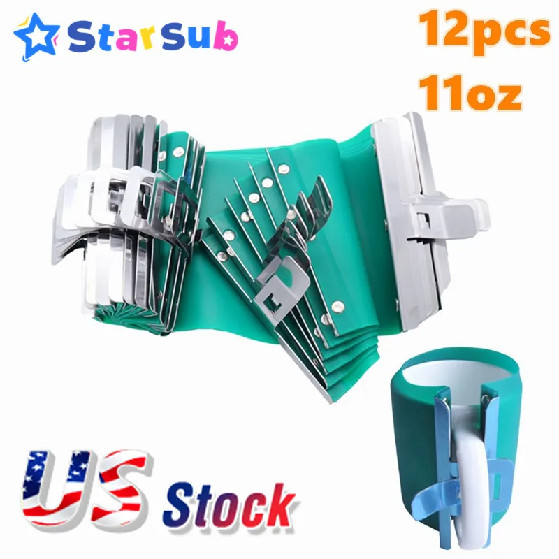 12pcs 11oz 3D Sublimation Silicone Rubber Clamp Mug Clamps Wraps