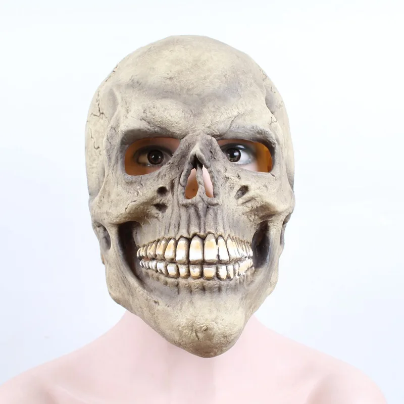 

Realistic Skull Full Head Mask Creepy Halloween Party Mask Cosplay Latex Prop Club Party Costume Props Funny Adult And Children