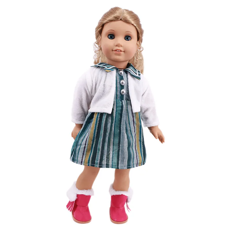 Doll Clothes 3pcs/Set T-shirt/Hat+Knitted Sweater+Skirt Suit For 18 Inch American&43CM Reborn Baby New Born Doll ,Girl's Toy DIY