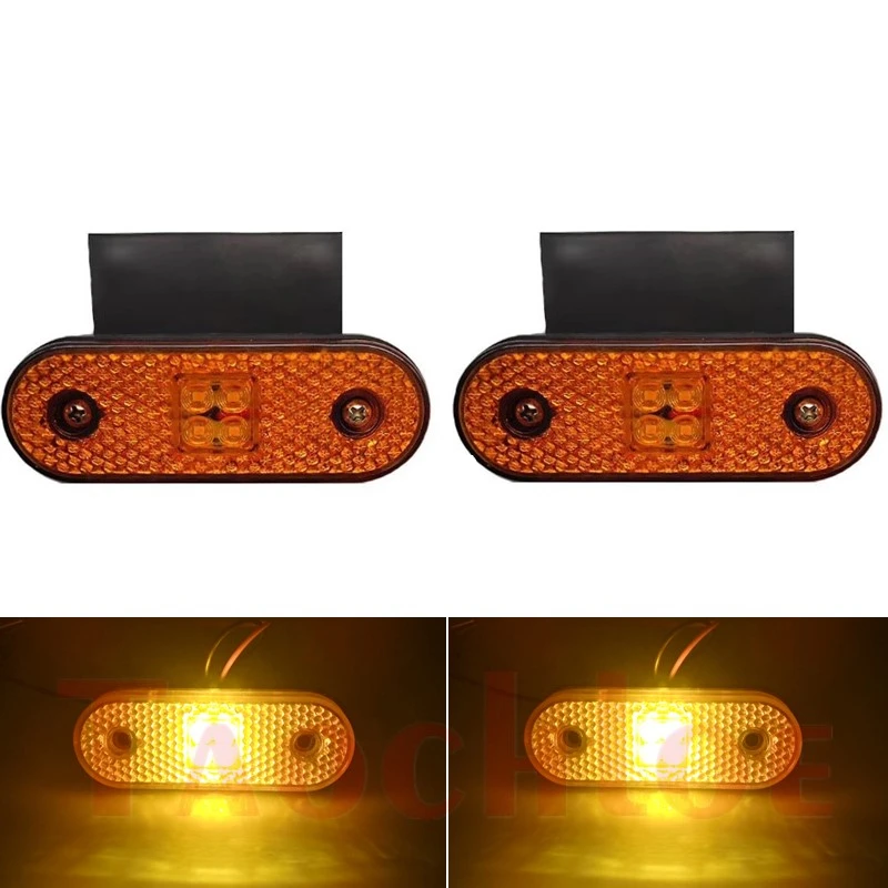 

20Pcs LED Side Marker Lights For Truck Trailer Clearance Lights Tractor Turn Signals Indicator Lamps Red Amber Whtie 24V