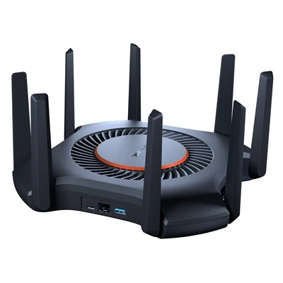 8 Antennas, 8353Mbps WiFi6 Wireless Mesh Router Wi-Fi 6 AX11000 802.11AX, 2.4GHz+5GHz, 2500M WAN/LAN, SFP+ Optical Port, USB3.0