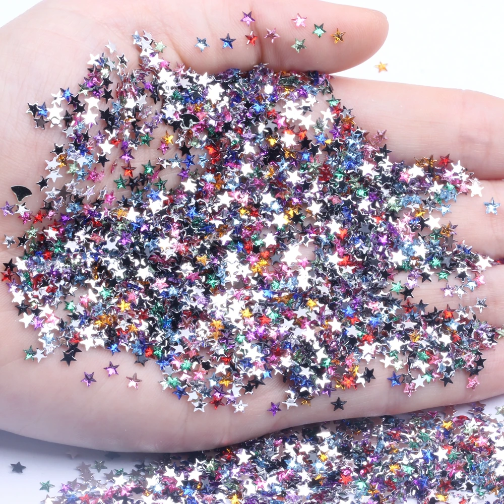 3mm 2g 1000pcs Pentagram Rhinestones Gems For Nail Art Decoration 3D Non HotFix Nail Art Decorations