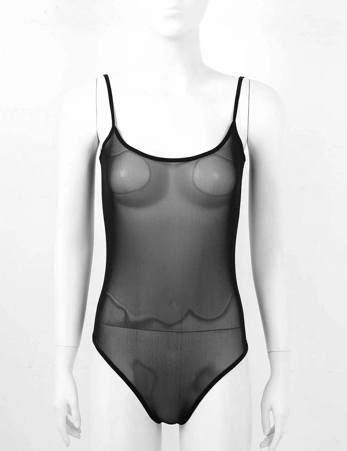 Women High Cut Swimsuits See Through Mesh Bodysuit Backless Open Crotch Lingerie One-piece Backless Thong Leotard Nightwear