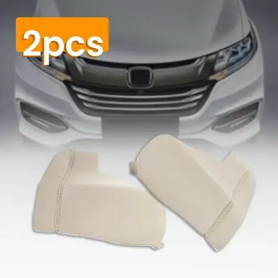 2Pcs Door Armrest Replacement Cover For Honda Odyssey 11-17 Light Gray PU Leather