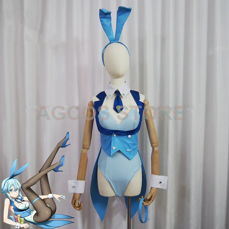 AGCOS Nach Größe Anime Schwert Art Online Yuuki Asuna Doujin Bunny Girl Cosplay Kostüm Overalls Frau Sexy Cosplay