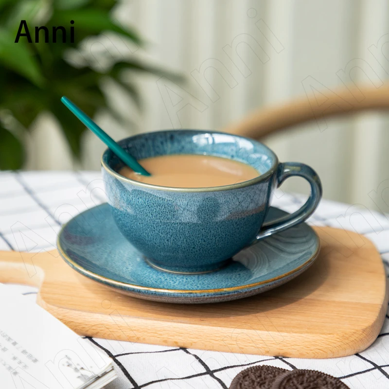 

European Vintage Ceramic Mugs Creativity Simplicity Kiln Change Coffee Cups Afternoon Tea Milk Cup Home Living Room Decoration