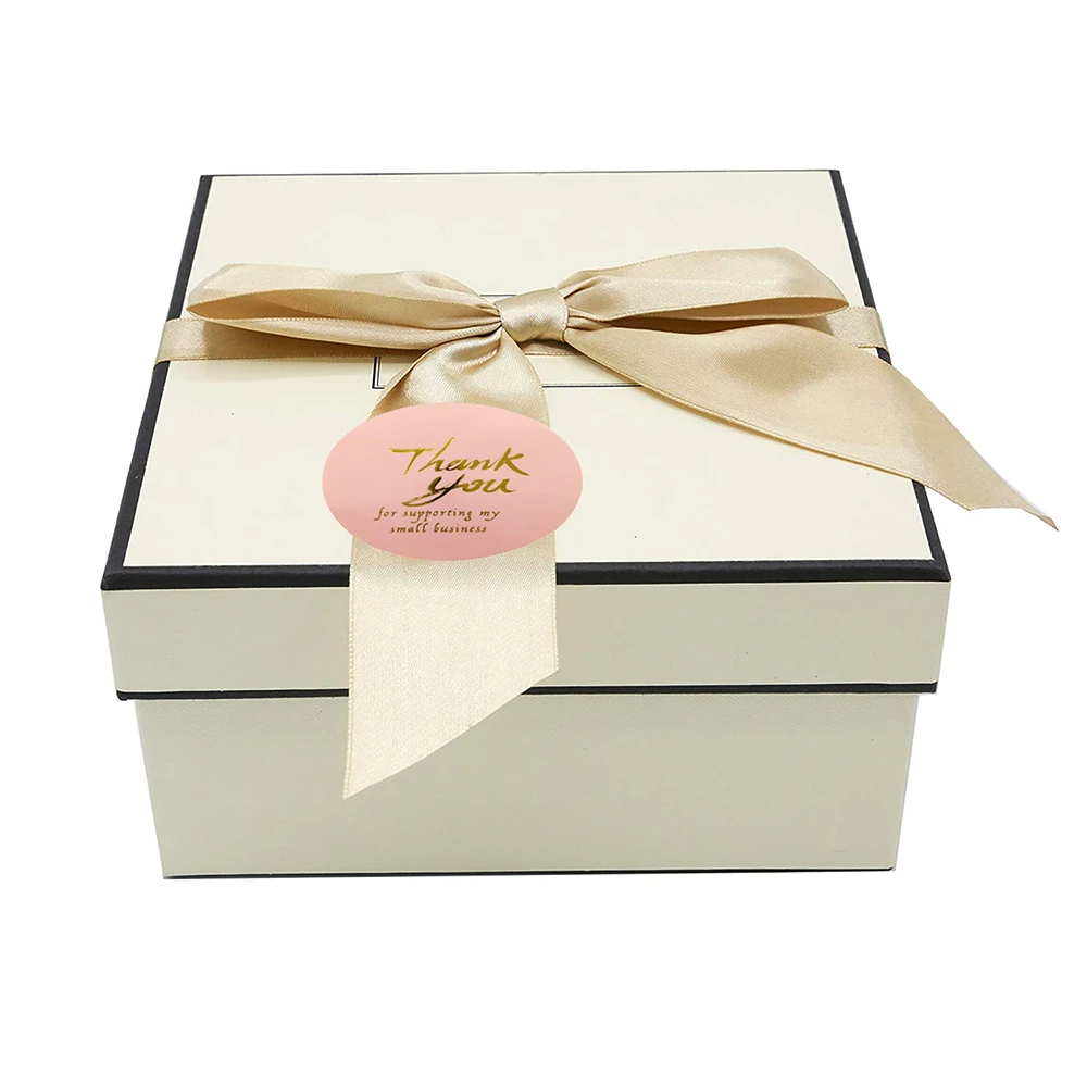 500pcs 3.8cm Gold Thank You for Supporting Packaging Decoration Design Diary Scrapbook Sticker Decorative Label