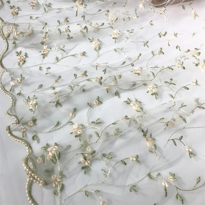 Color woven 3D embroidery soft net embroidery lace dress clothing home tablecloth designer sewing fabric for dress