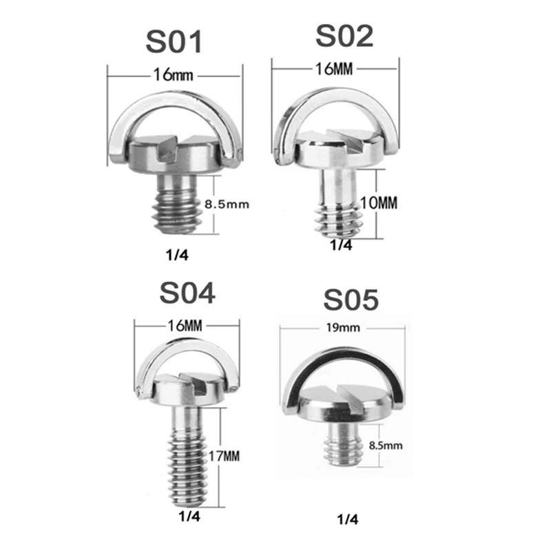 

1/4 Inch, Quick Shoe, Camera, Tripod Mounting Screws, With/Without Handle, Various Models, Photography Accessories