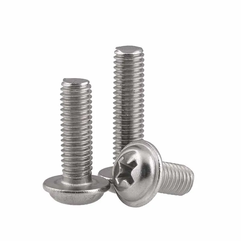 304สแตนเลสสตีลรอบหัวเครื่องซักผ้า Phillips สกรู/Truss Head Cross สกรู M2 M2.5 M3 M4 m5 M6