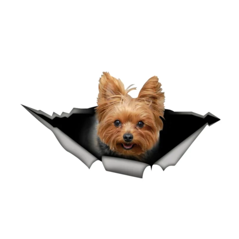 

B0786# Self-adhesive Decal Yorkshire Terrier 3D Pet Car Sticker Waterproof Auto Decors on Bumper Rear Window Motorcycle Laptop