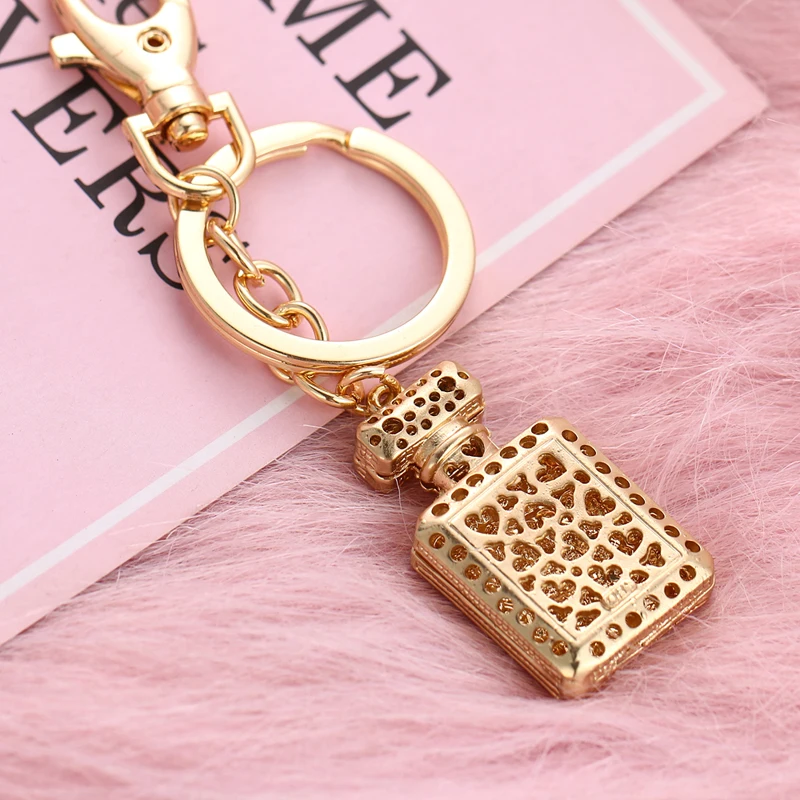 2021 spring fashion new metal rhinestone crystal gem perfume bag wallet keychain birthday party gift