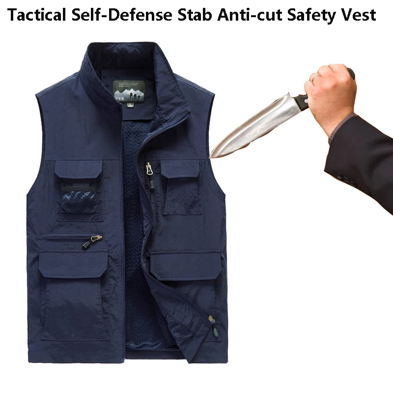 

Outdoor Self-Defense Anti-Tearing Anti-Cutting Anti-Stab Vest Men Anti-Hacking Stealth Lightweight Flexible Fbi Safety Clothing