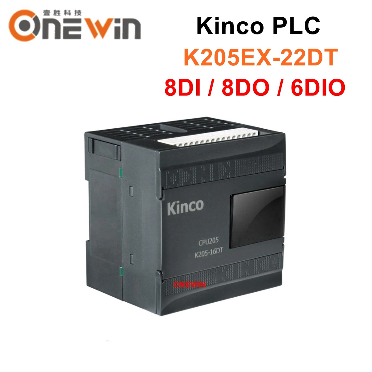 

Kinco K205EX-22DT CPU module DC24V 22-point including DI8 DO8 6DIO 2pcs RS485 communication