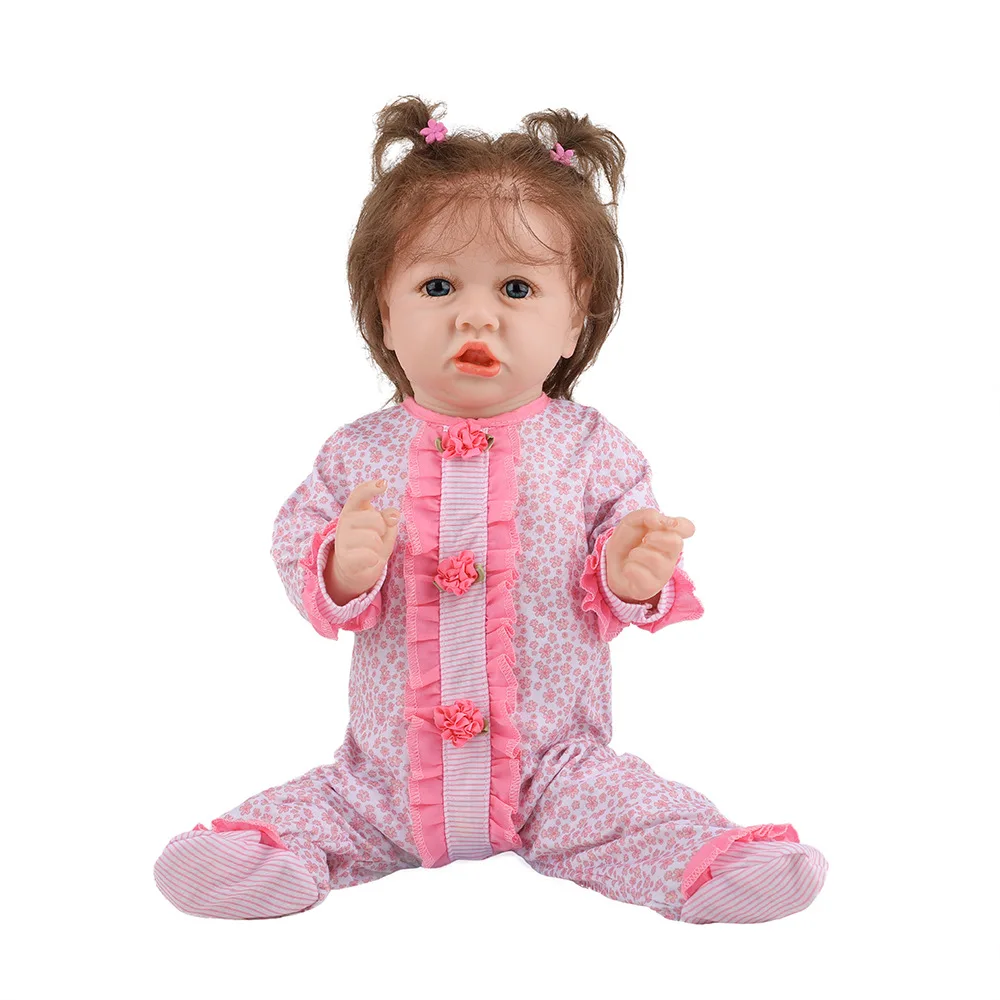 Lifelike Reborn Baby Dolls pink sweater Babies Doll Full Vinyl Body So Truly Girl Model Doll For Toddler bebe Toy Gifts