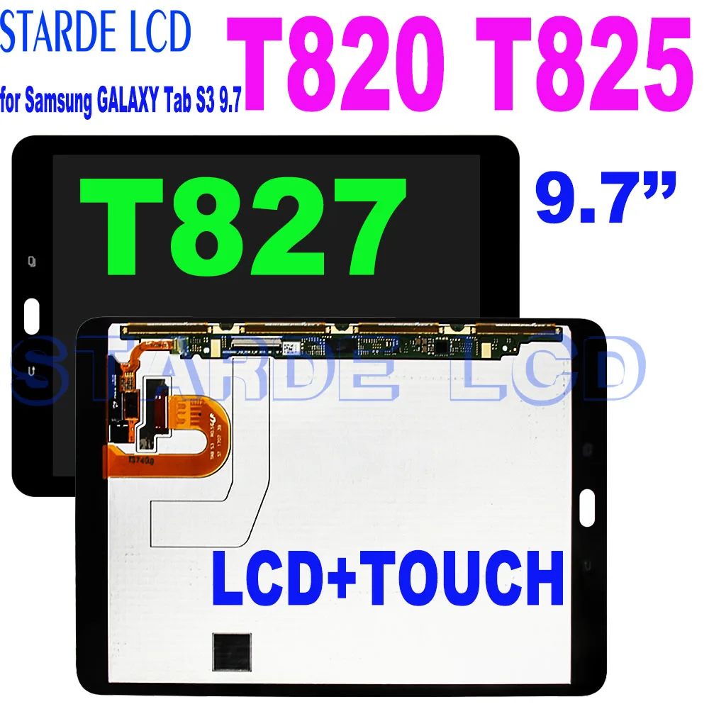 

AAA+ New LCD Display for Samsung GALAXY Tab S3 9.7 T820 T825 T827 LCD Display Touch Screen Digitizer Replacement Assembly