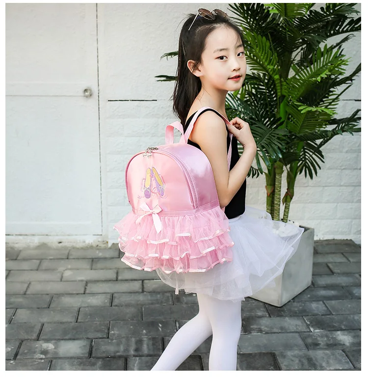 Verstelbare Schouder Meisjes Ballet Dans Zak Studenten Pailletten Rits Sluiting Rugzak Roze Leuke Meisjes Ballet Dans Rugzak