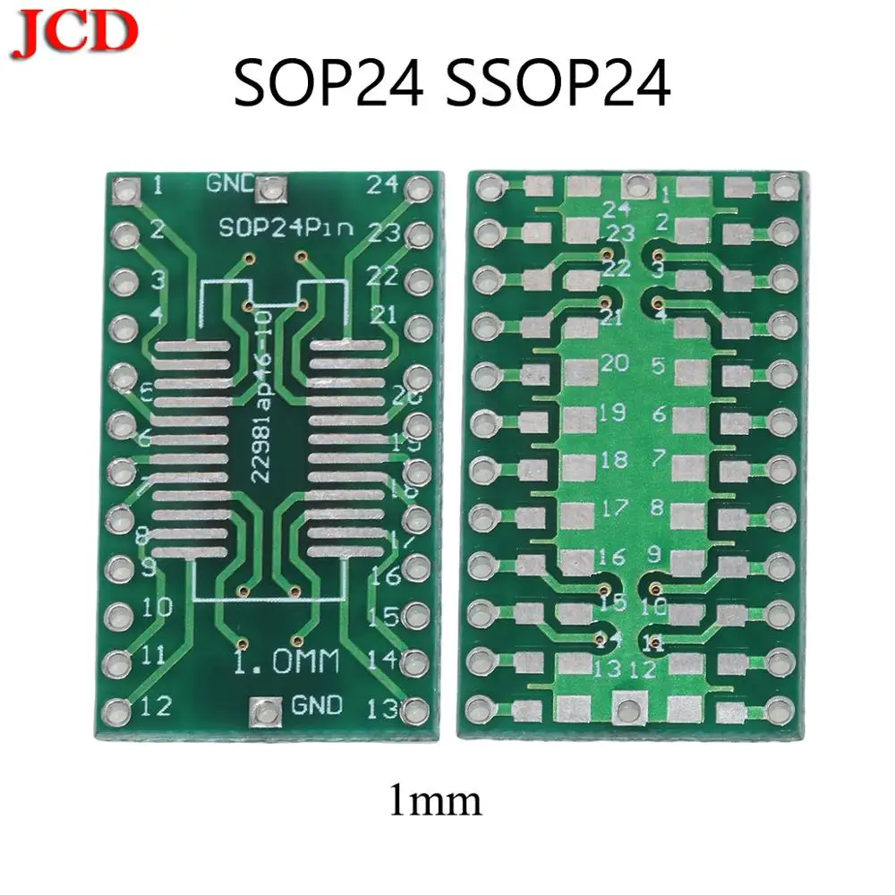 JCD PCB Board Kit, SMD Turn to DIP Adapter, Converter Plate, FQFP, 32, 44, 64, 80, 100, HTQFP, QFN48, SOP, SSOP, TSSOP, 8, 16, 24, 28, TSSOP56