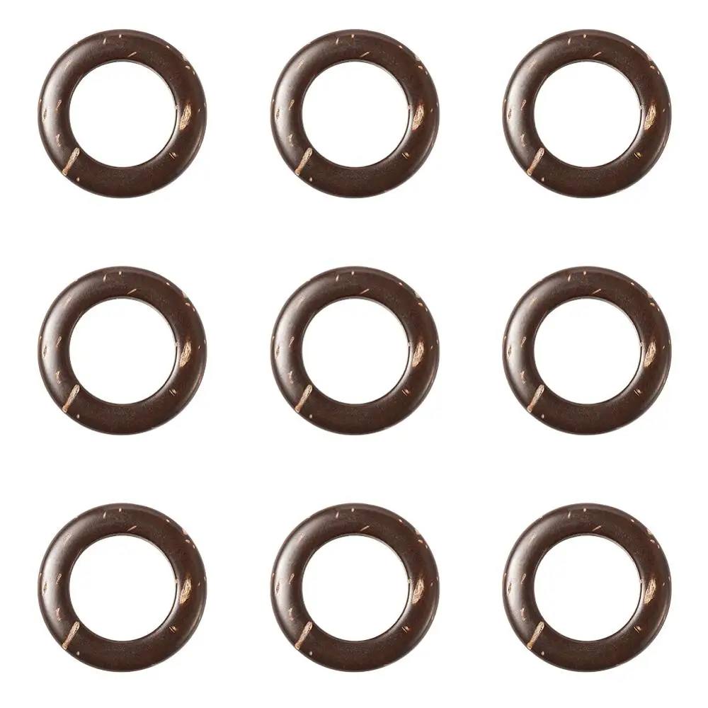 Pandahall 200pcs Wood Rings Coconut Linking Ring for DIY Wooden Crafts Jewelry Making Earring Bracelets Camel 20~23x2~5mm