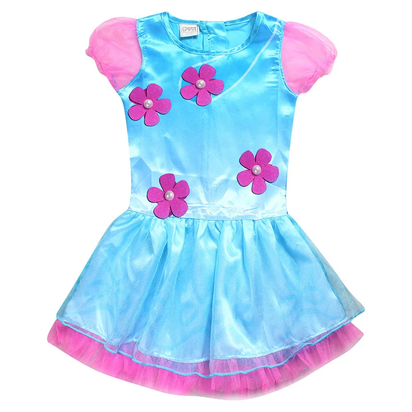 2020 Trolls 2 Kids Dresses For Girls Princess Costume Kids Cosplay trolls Poppy Party Dresses Vestido Fantasia Infantil Clothing