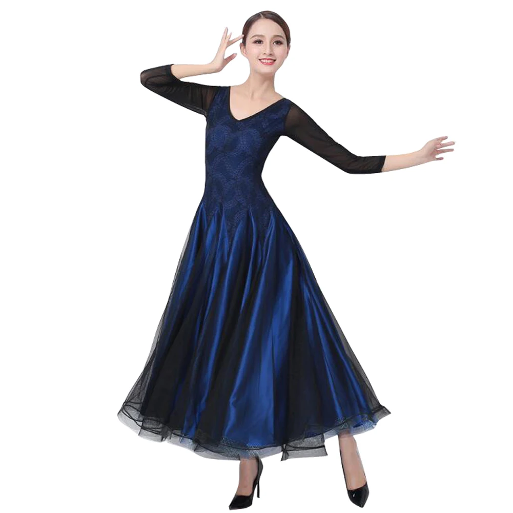 

Modern Dance Costumes Adult Women Clothes Big Hem National Standard Performance Dress Ballroom Waltz Competition Costumes
