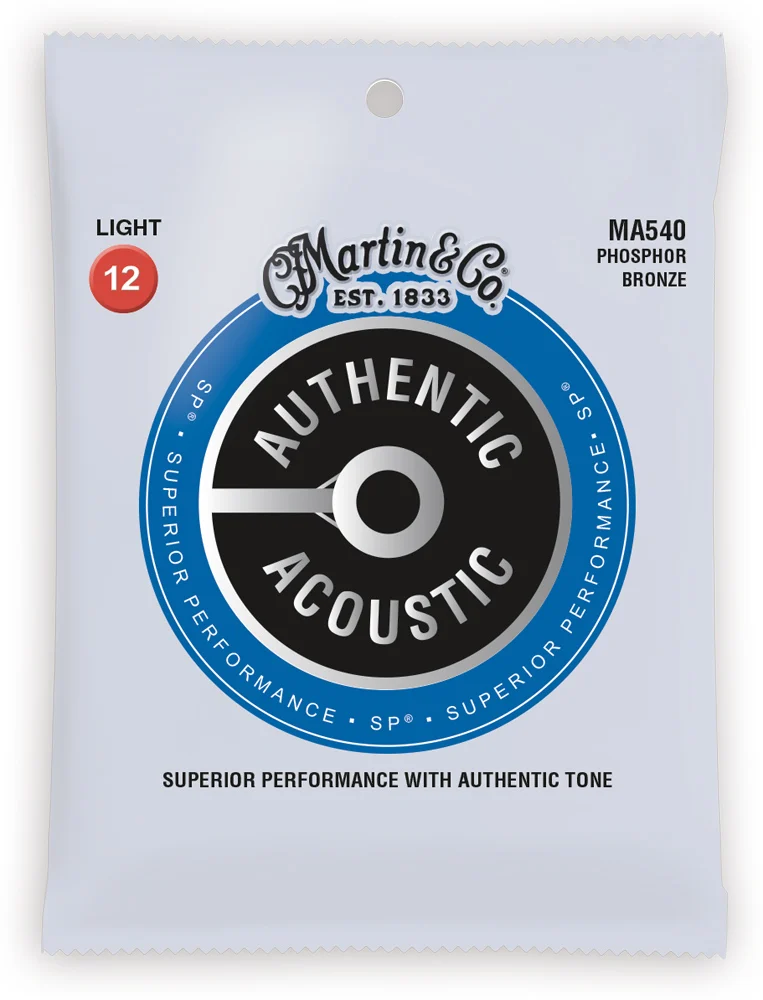 MartinGuitar MA540 SP Phosphor Bronze Authentic Acoustic Guitar Strings Light 12-54