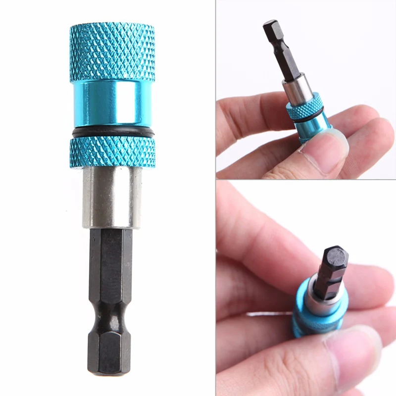 1/4 Hex Shank Electric Drill Magnetic Screwdriver Bit Holder 60mm Stainless Steel Magnetism Limit Adjustable Extension Bar 60mm